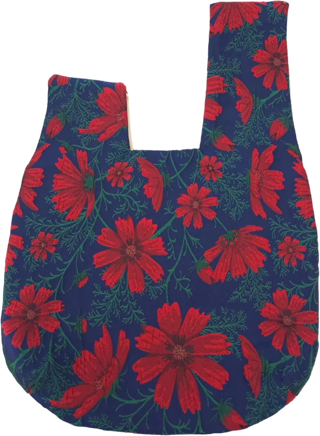 Stylish Cotton Japanese Pattern Wrist Bag Sleeve Knot Pouch Portable Canvas Tote Purse for Female, Women