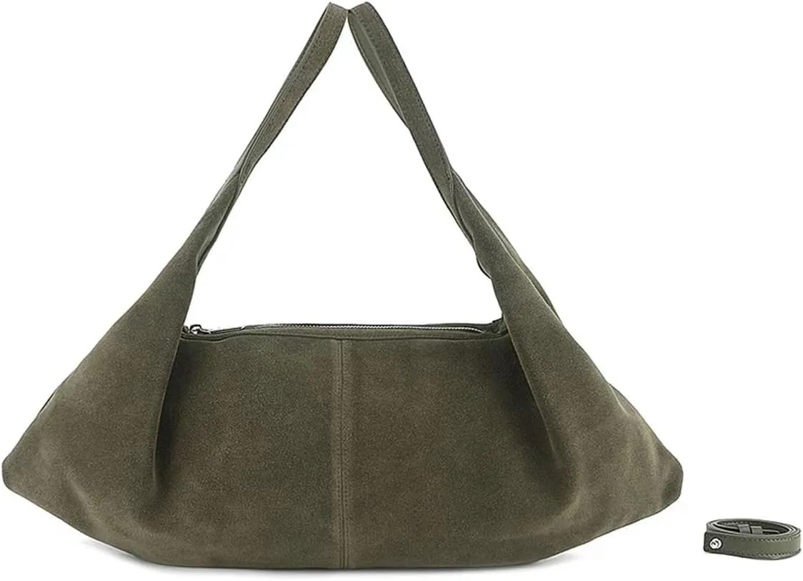 Stylish Suede Shoulder Bag Vegan Leather Purses and Handbags, Fall Classic Crescent Bag For Travel Work Shopping