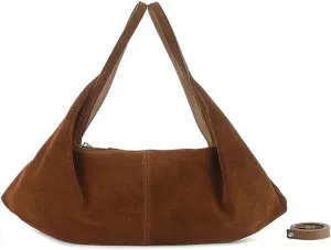 Stylish Suede Shoulder Bag Vegan Leather Purses and Handbags, Fall Classic Crescent Bag For Travel Work Shopping