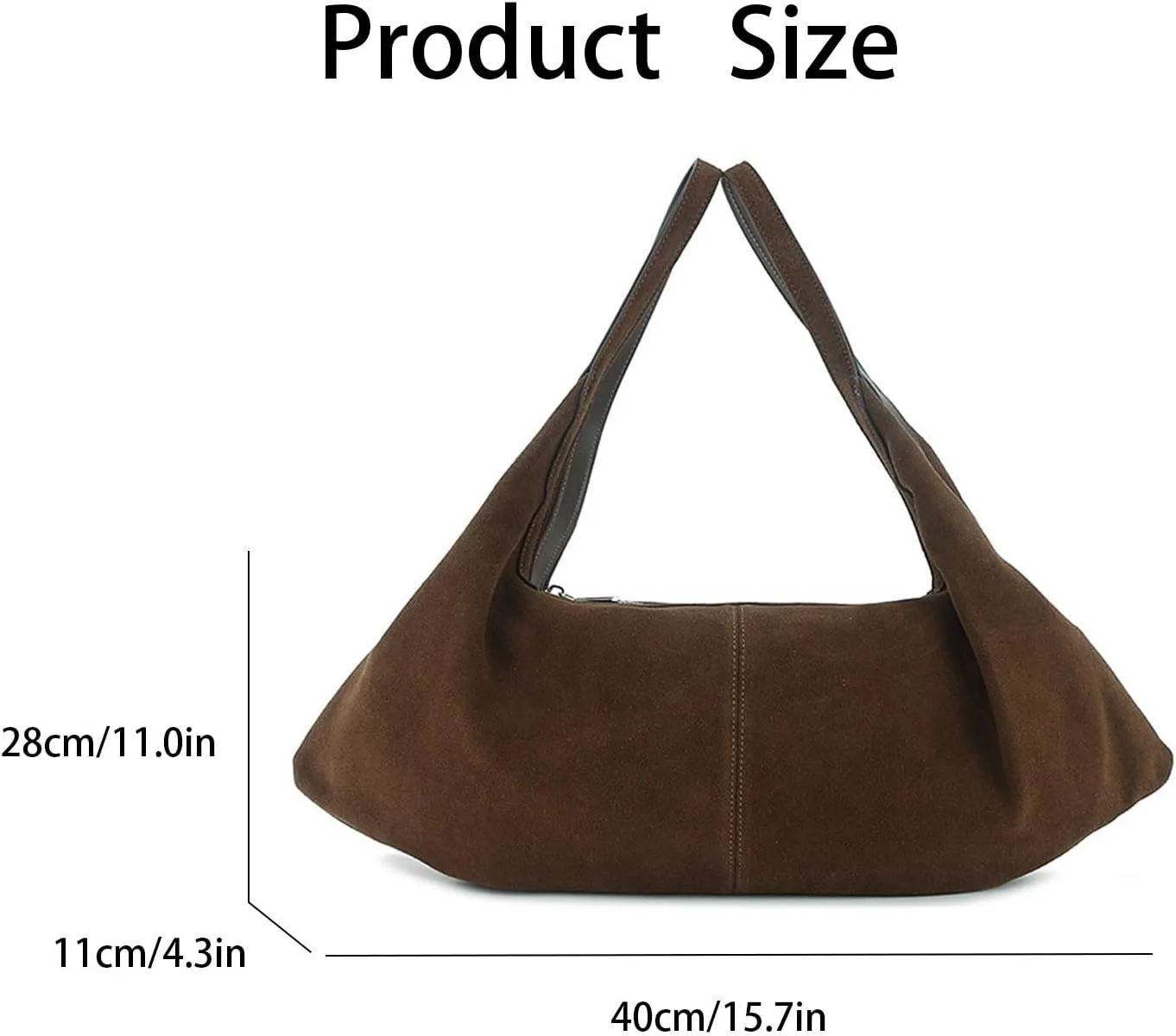 Stylish Suede Shoulder Bag Vegan Leather Purses and Handbags, Fall Classic Crescent Bag For Travel Work Shopping