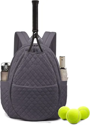 Sucipi Tennis Bags for Women, Quilted Tennis Racket Bag Backpack for Tennis Racquet, Pickleball Paddles, Badminton