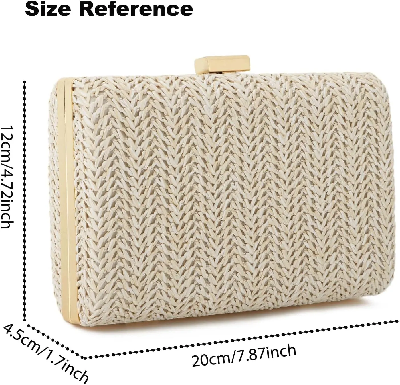 Summer Straw Clutch Purses for Women, Raffia Woven Crossbody Handbags, Evening Bag for Party Wedding