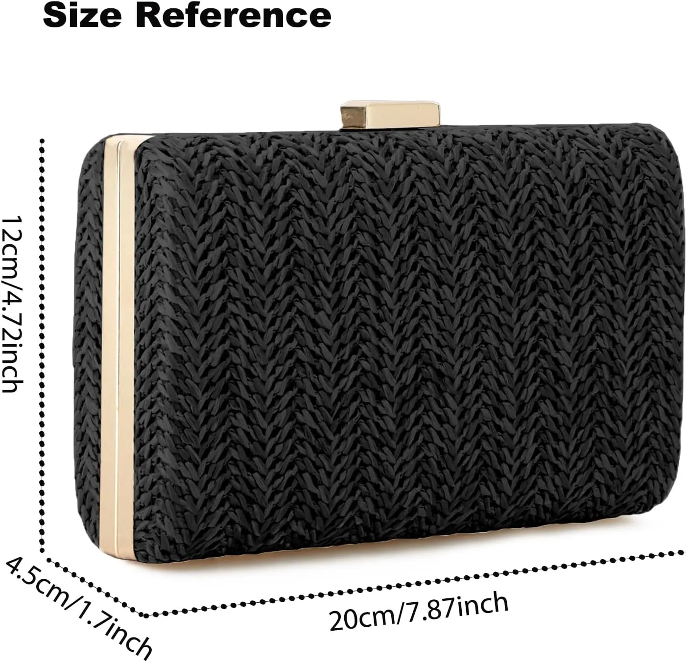 Summer Straw Clutch Purses for Women, Raffia Woven Crossbody Handbags, Evening Bag for Party Wedding