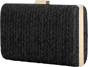 Summer Straw Clutch Purses for Women, Raffia Woven Crossbody Handbags, Evening Bag for Party Wedding