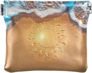 Sun Sand Exotic Summer Beach Coin Purse for Women Leather Animal Squeeze Girls Small Change Purse