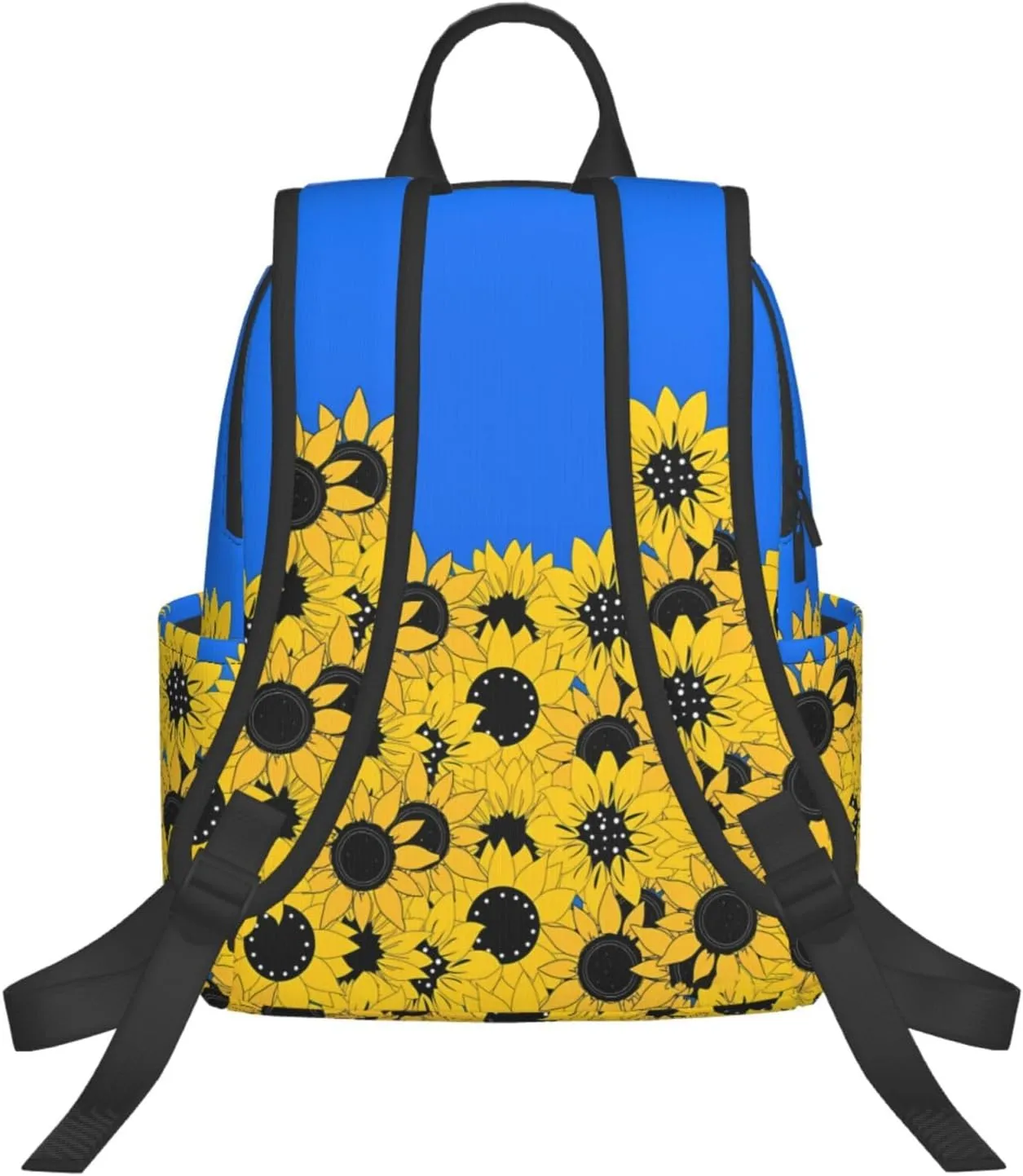 Sunflowers and Blue Ukraine Flag Travel Backpacks Casual Laptop Backpack Sport Rucksack Large Capacity Daypack Multi-Pockets Adjustable Strap Bag for Working Hiking