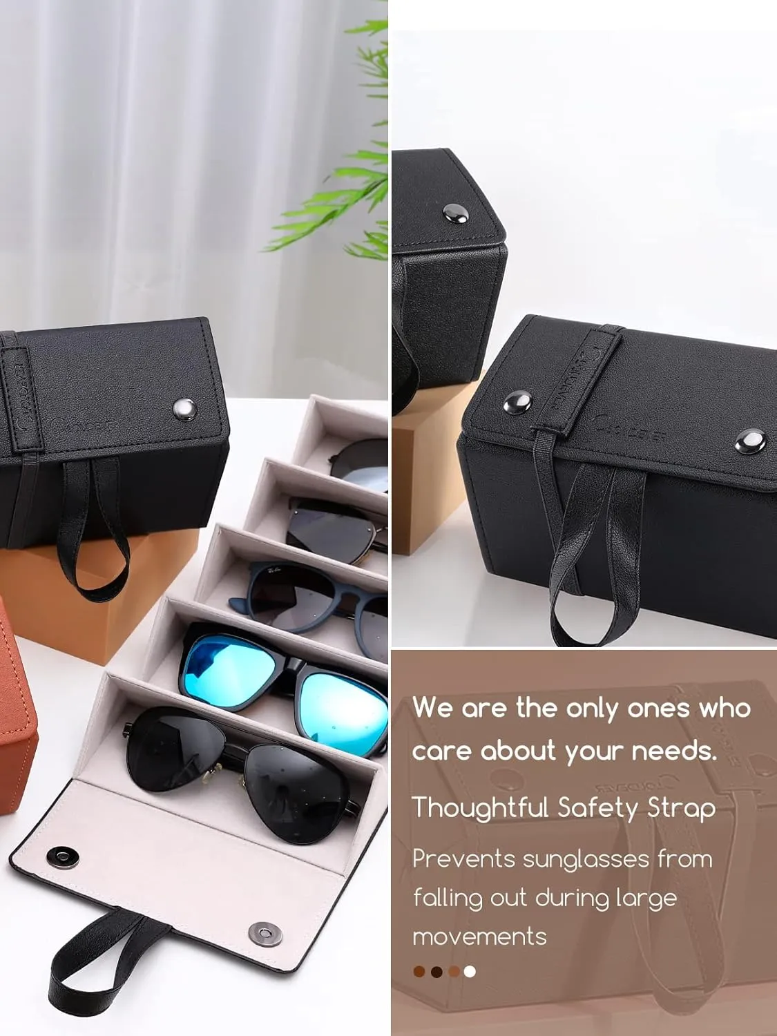 Sunglasses Travel Case Organizer Hangable for Men Women, Eyeglasses Foldable Storage Organizer