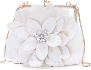 SUNROLAN Women Leather Formal Purses Handbags Chains Shoulder Bag Satchel Purse Floral Wedding Wallets
