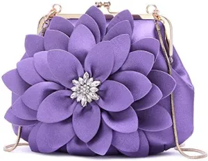 SUNROLAN Women Leather Formal Purses Handbags Chains Shoulder Bag Satchel Purse Floral Wedding Wallets