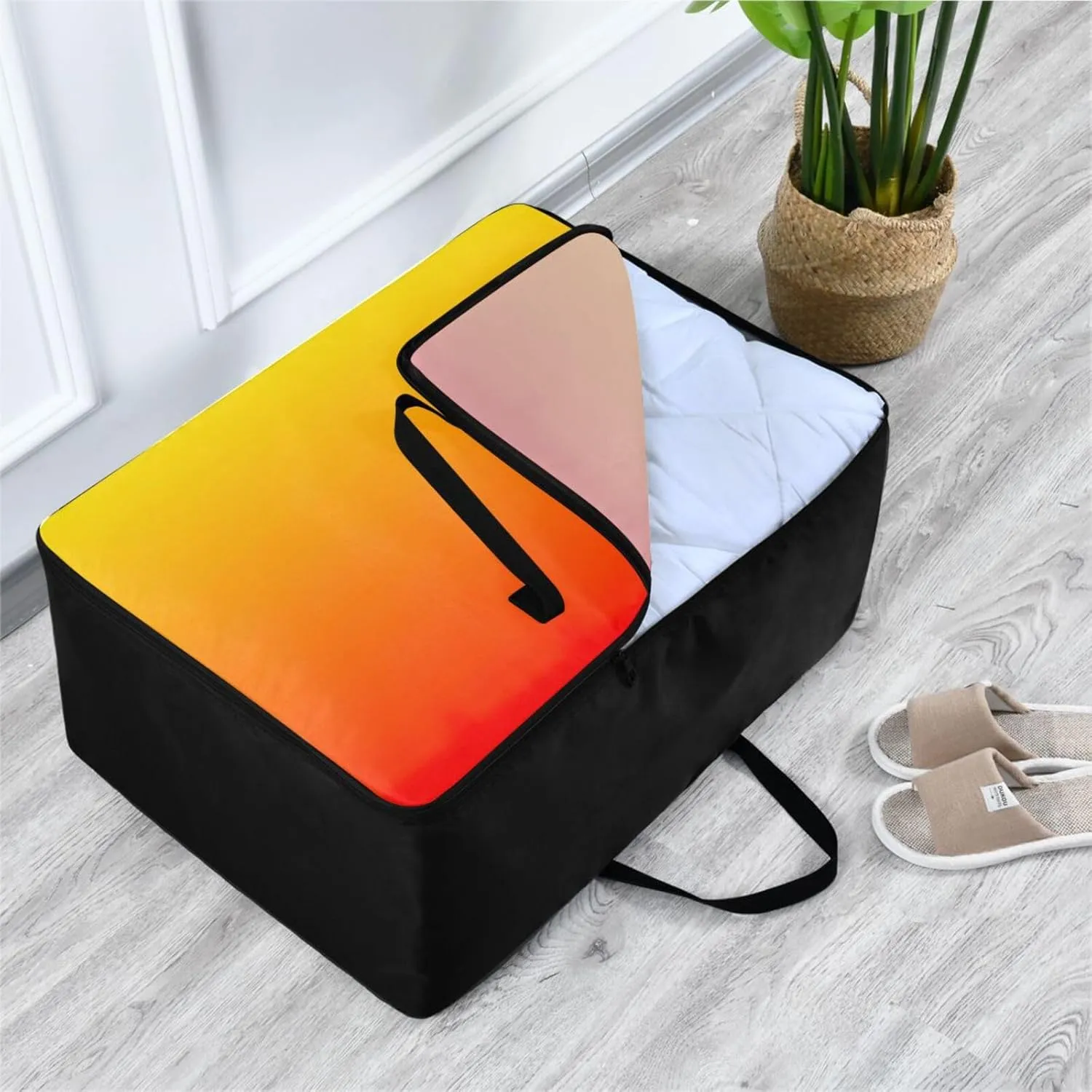 Sunset Gradient Storage Bags, 27.5x19.7x11 In, Garment Storage Organizer Travel Cargo Duffel Bags Storage Organizer for Clothes, Bedding, Comforter