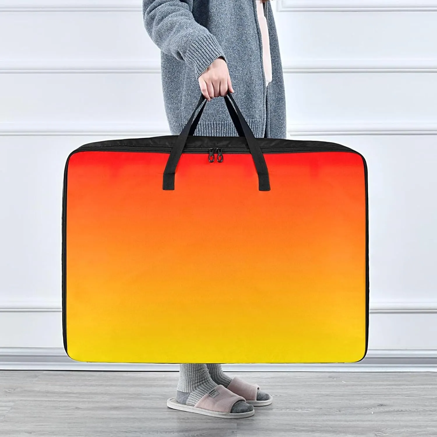 Sunset Gradient Storage Bags, 27.5x19.7x11 In, Garment Storage Organizer Travel Cargo Duffel Bags Storage Organizer for Clothes, Bedding, Comforter