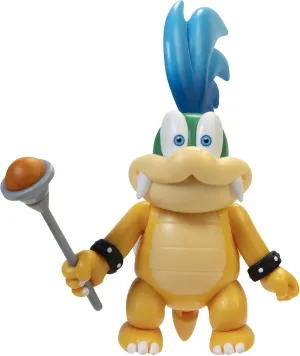 Super Mario Action Figure 4 Inch Larry Koopa Collectible Toy with Wand Accessory