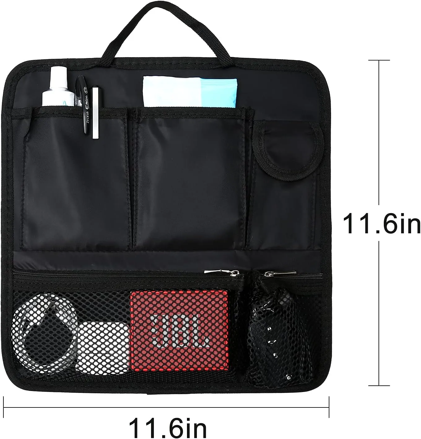 Surblue Backpack Organizer Insert Liner Hanging Travel Rucksack and Handbag Insert Pocket, High-capacity Divider Foldable Nylon Shoulder Bag Organizer for Men and Women,Black-L