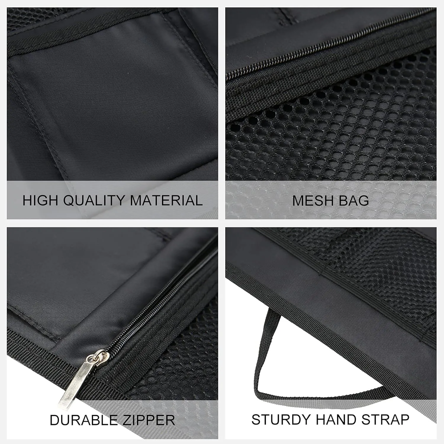 Surblue Backpack Organizer Insert Liner Hanging Travel Rucksack and Handbag Insert Pocket, High-capacity Divider Foldable Nylon Shoulder Bag Organizer for Men and Women,Black-L