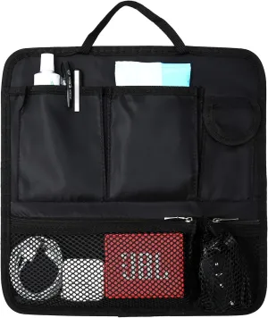 Surblue Backpack Organizer Insert Liner Hanging Travel Rucksack and Handbag Insert Pocket, High-capacity Divider Foldable Nylon Shoulder Bag Organizer for Men and Women,Black-L
