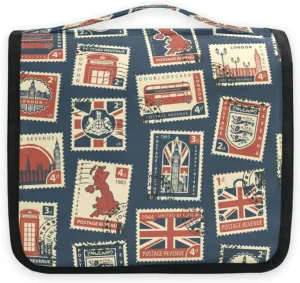 susiyo Vintage Retro Postage Hanging Toiletry Bag Toiletry Travel Organizer for Women Toiletries Portable Makeup Organizer Cosmetic Bag Pouch Bathroom Bags with Sturdy