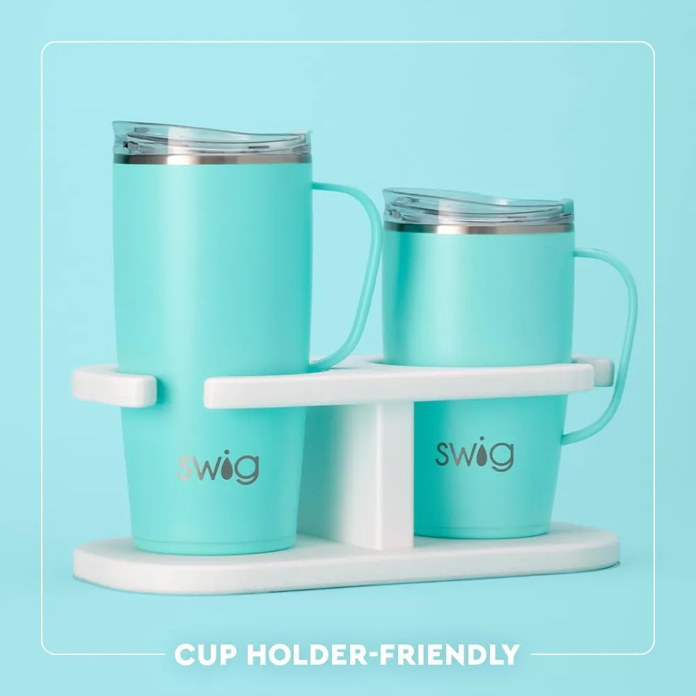 Swig Life 22oz Travel Mug, Insulated Tumbler with Handle and Lid, Cup Holder Friendly, Dishwasher Safe, Stainless Steel, Travel Coffee Cup, Insulated Mug with Lid (Bride to Be)
