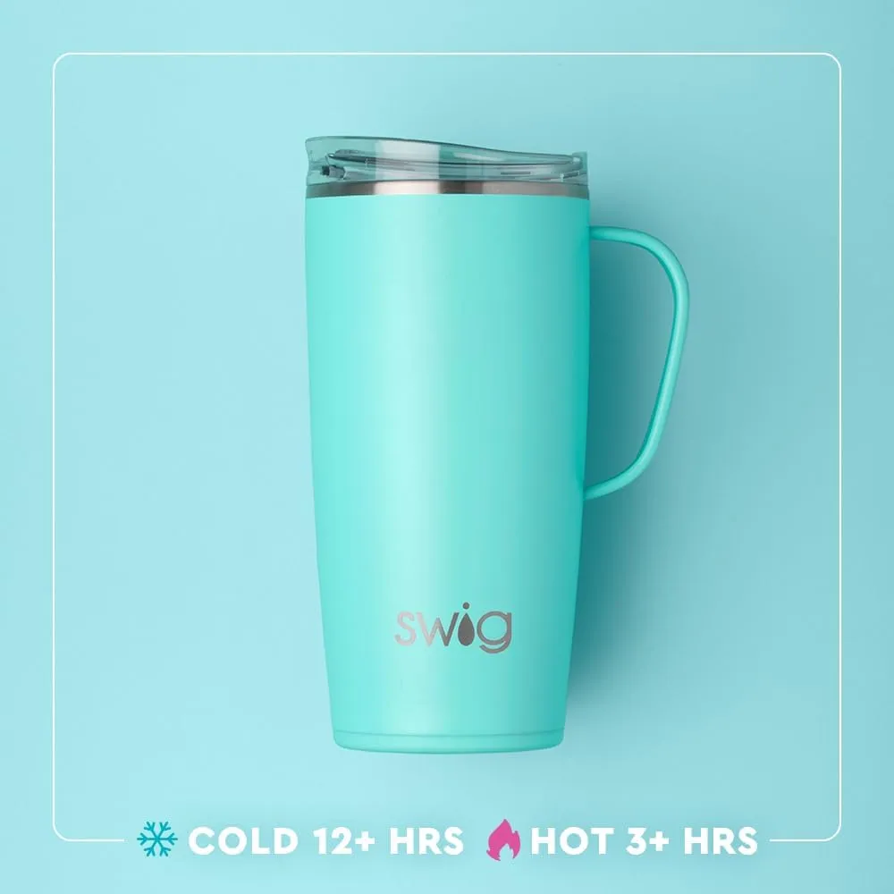 Swig Life 22oz Travel Mug, Insulated Tumbler with Handle and Lid, Cup Holder Friendly, Dishwasher Safe, Stainless Steel, Travel Coffee Cup, Insulated Mug with Lid (Bride to Be)