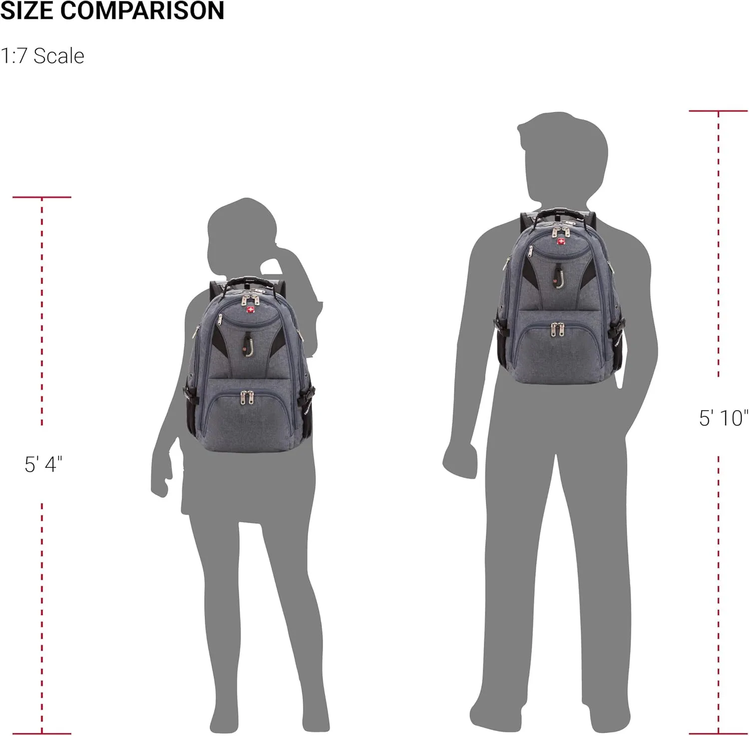 SwissGear 5977 ScanSmart Laptop Backpack, Grey, 17-Inch