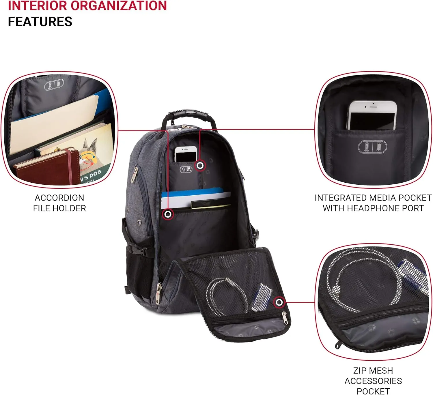 SwissGear 5977 ScanSmart Laptop Backpack, Grey, 17-Inch