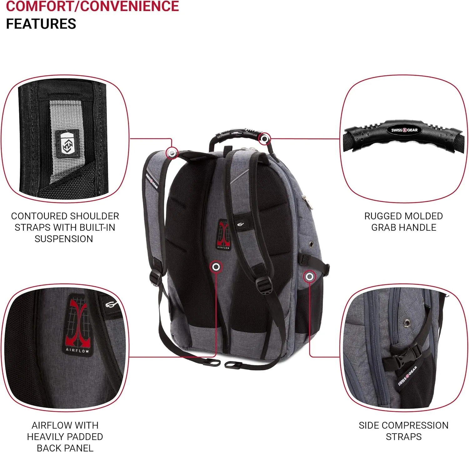 SwissGear 5977 ScanSmart Laptop Backpack, Grey, 17-Inch
