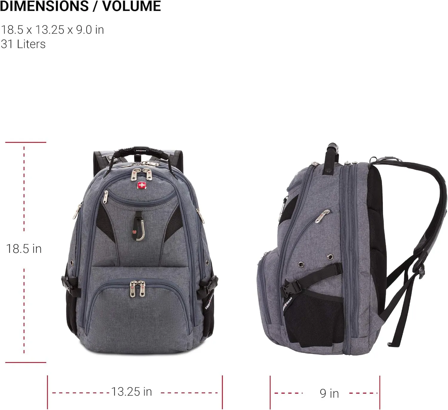 SwissGear 5977 ScanSmart Laptop Backpack, Grey, 17-Inch
