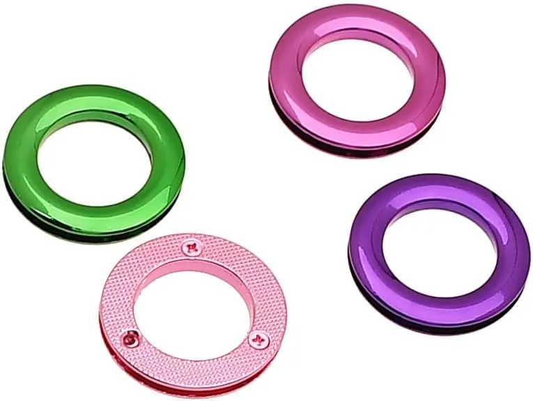 SZSJINMOORE 4Pcs 1 Inch Metal Round Screw-in Eyelet Zinc Alloy Screw Together Grommets Bag Loop Strap Connector Rings Handbag Purse Accessories (Pink)