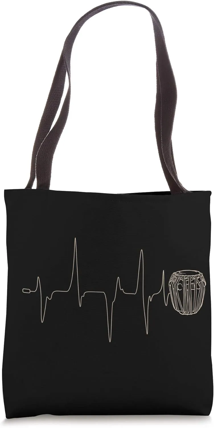 Tabla Heartbeat Pulse Tote Bag