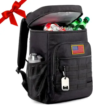 Tactical Backpack Cooler for Men, 25L Large Insulated Backpack Leak-Proof, Heavy Duty Lunch Backpack, Waterproof Ice Chest Bag Women Adults Work Daytrip Camping Beach Hiking