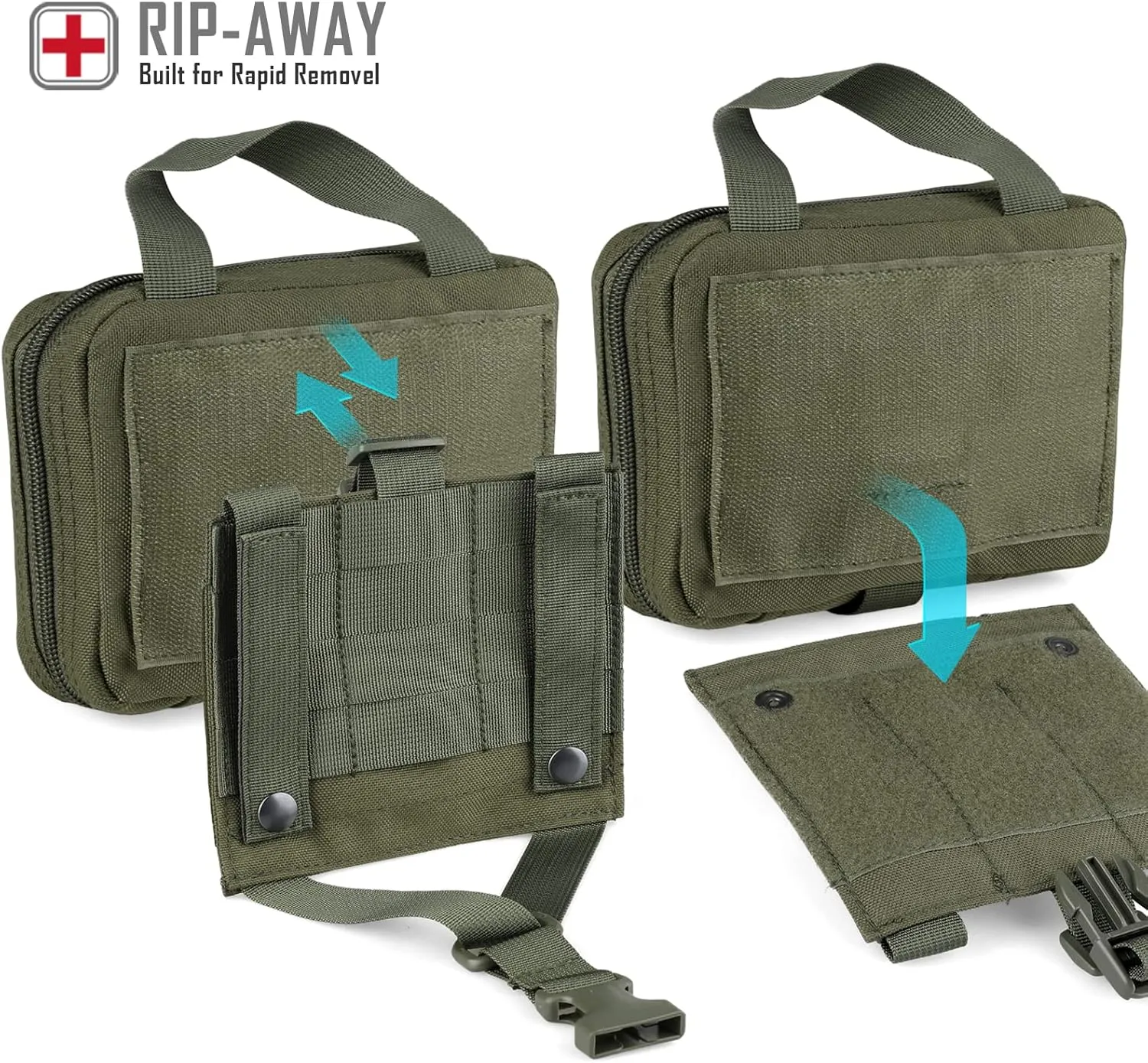 Tactical EMT Pouch, Rip Away Molle Medical Pouches IFAK Tear-Away First Aid Kit Emergency Survival Bag for Travel Outdoor Hiking