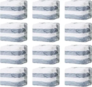 TAILI 12 Pack Vacuum Storage Bags, Space Saver Bags, Jumbo Cube 31x40x15 Inch, Extra Large Vacuum Seal Bags for Comforters, Blankets, Bedding, Clothing, Space Saving Closet Organization, Cream