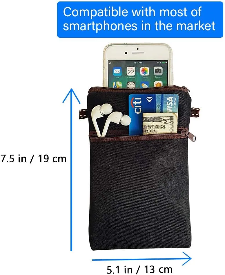 Tainada Women Crossbody Shoulder Travel Zippered Wallet Purse Clutch Phone Bag w/Detachable Strap (Hippo Pattern Black)