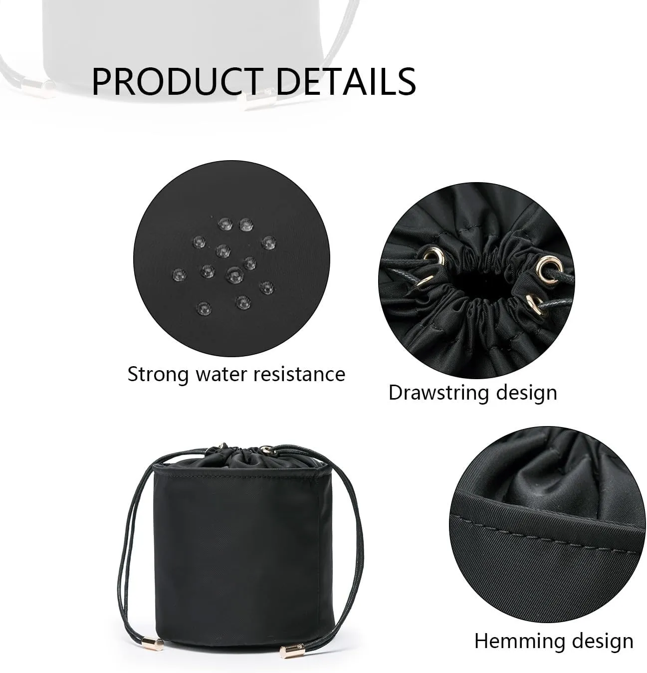 Tall Purse Organizer Insert Womens Canvas Round Handbag Organizer Storage,Handbag Purse Organizer Round Cosmetic Pouch Bag Bucket Makeup Bag