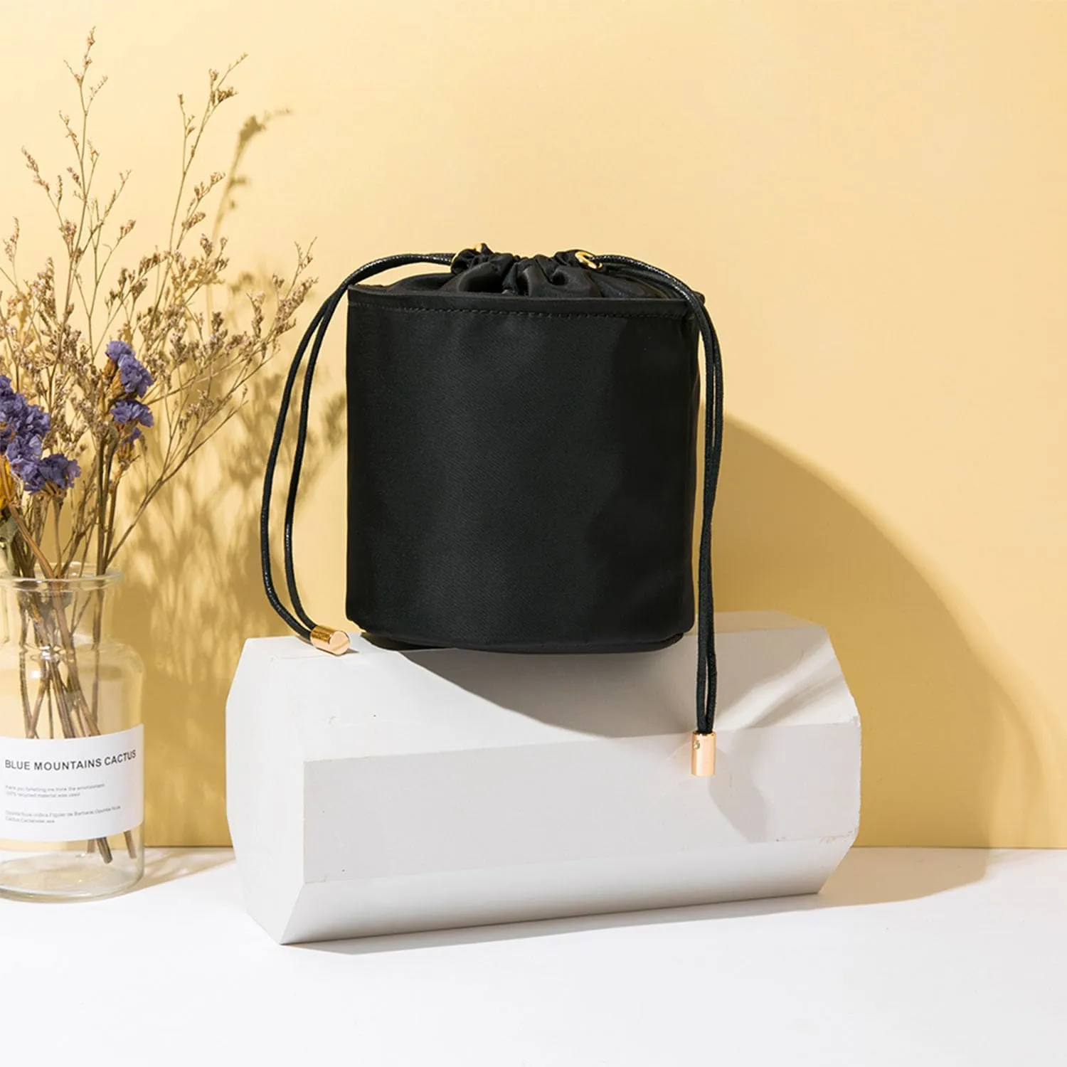 Tall Purse Organizer Insert Womens Canvas Round Handbag Organizer Storage,Handbag Purse Organizer Round Cosmetic Pouch Bag Bucket Makeup Bag