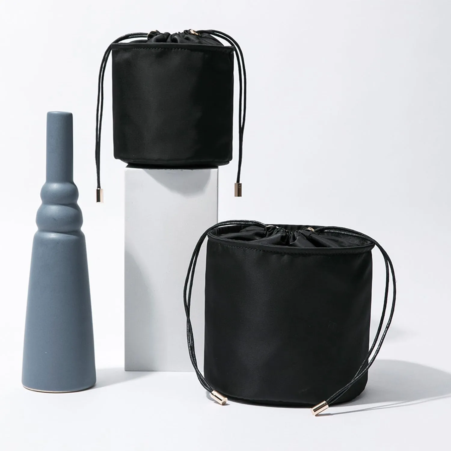 Tall Purse Organizer Insert Womens Canvas Round Handbag Organizer Storage,Handbag Purse Organizer Round Cosmetic Pouch Bag Bucket Makeup Bag