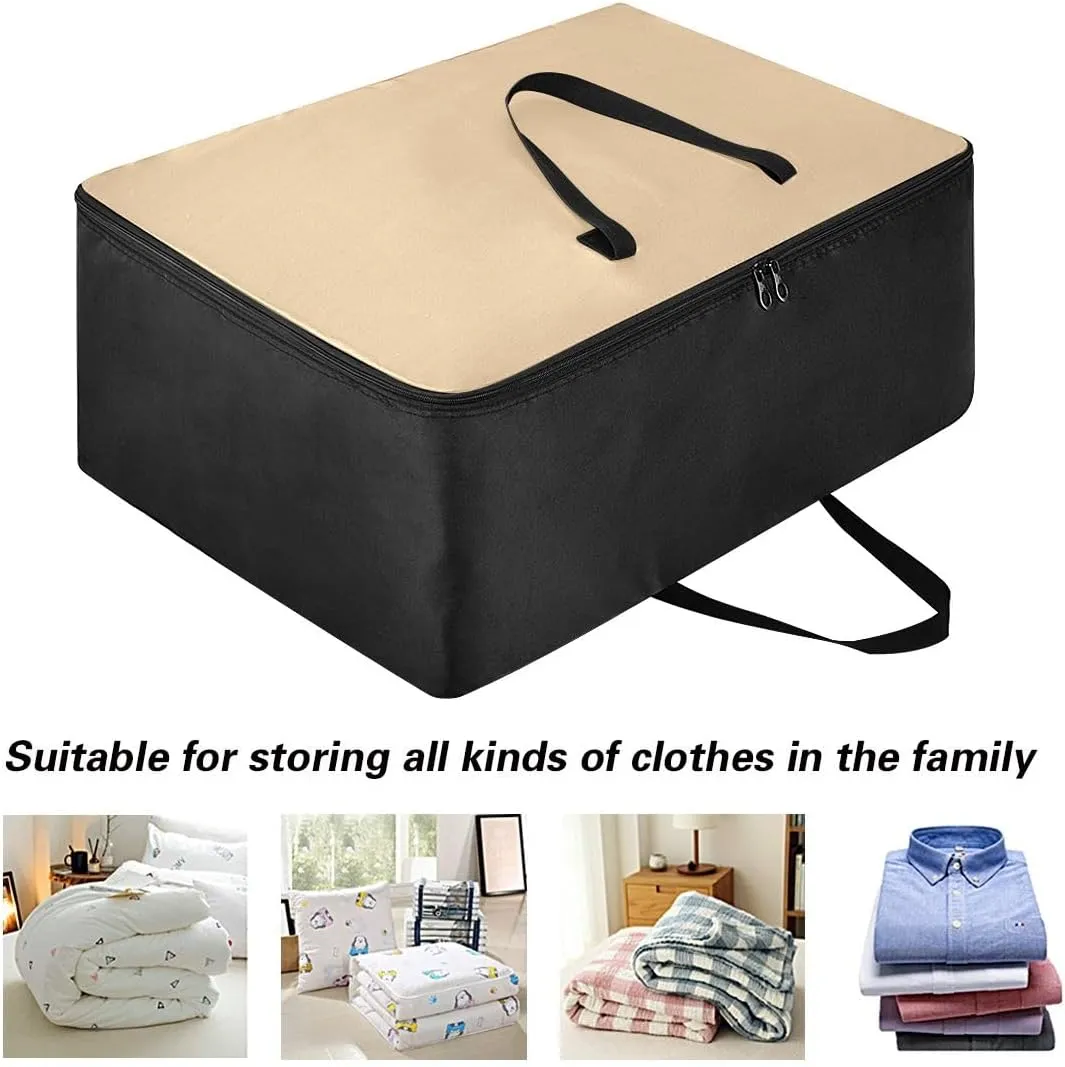 Tan Storage Bags, 27.5x19.7x11 In, Garment Storage Organizer Travel Cargo Duffel Bags Storage Organizer for Clothes, Bedding, Comforter