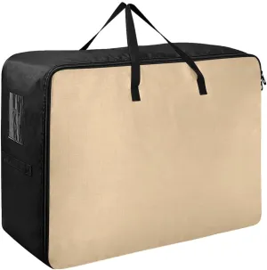 Tan Storage Bags, 27.5x19.7x11 In, Garment Storage Organizer Travel Cargo Duffel Bags Storage Organizer for Clothes, Bedding, Comforter