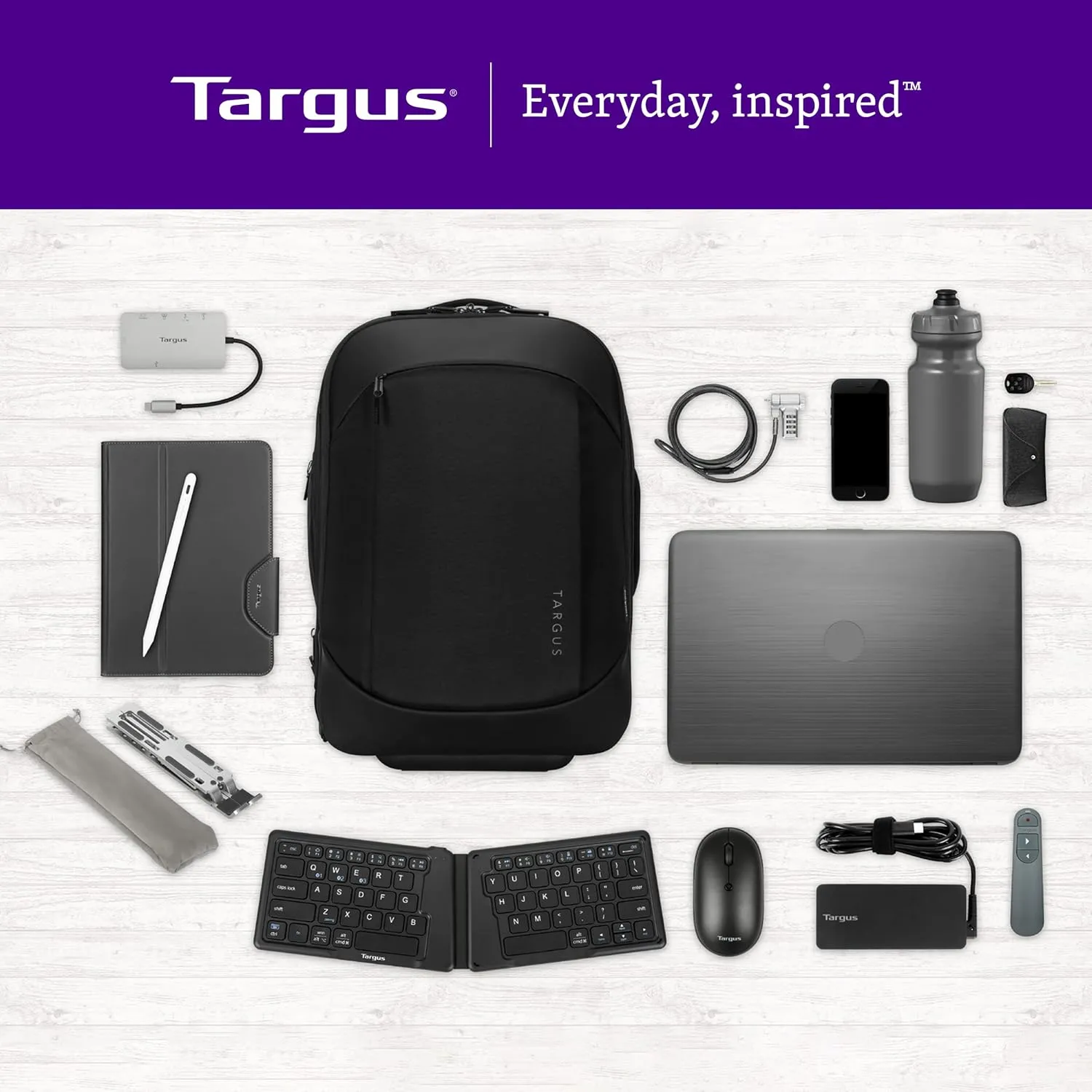 Targus 16 Inch Groove Laptop Backpack, Black - Fits Most Laptops up to 16", Water Resistant Travel Backpack for Business Commuters and Travel (CVR600)