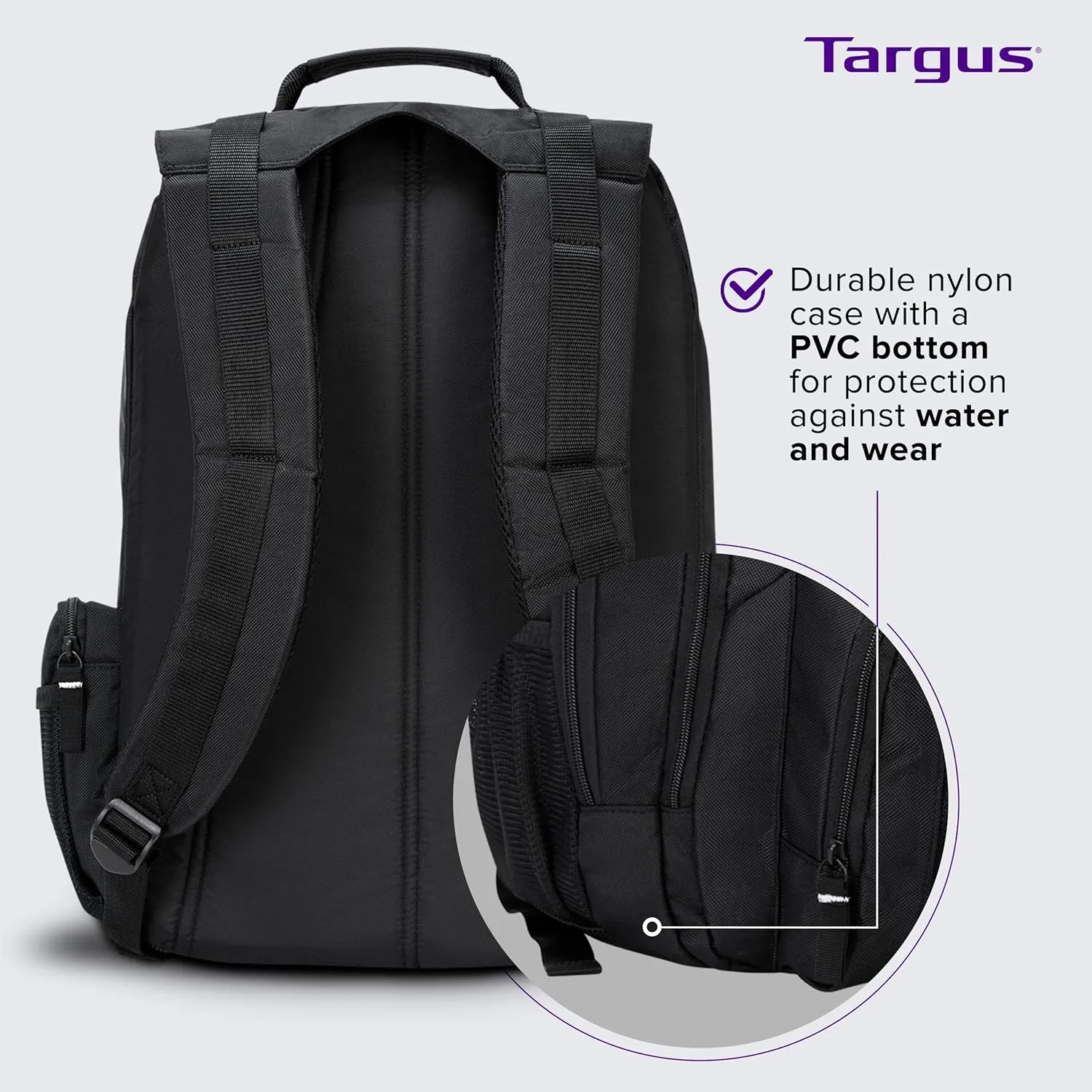 Targus 16 Inch Groove Laptop Backpack, Black - Fits Most Laptops up to 16", Water Resistant Travel Backpack for Business Commuters and Travel (CVR600)