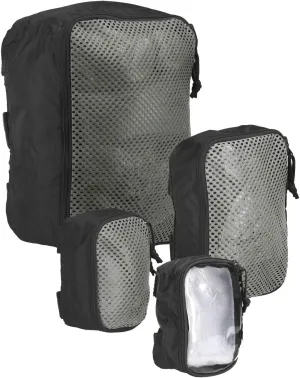Tasmanian Tiger Modular Tactical Packing Cubes Set - Four Flexible Mesh Pouches with Modular Fastening Multiple Sizes
