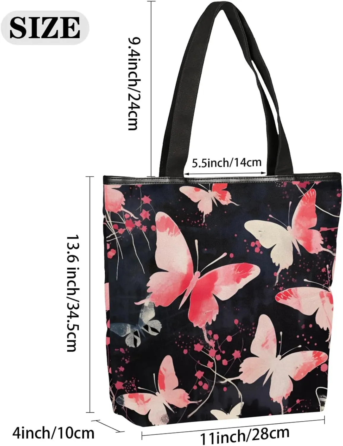 Tavisto Spacious Canvas Tote Bag for Women, Zippered Shoulder Bag with Inner Pocket Perfect for Beach, Books, Shopping