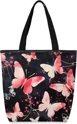 Tavisto Spacious Canvas Tote Bag for Women, Zippered Shoulder Bag with Inner Pocket Perfect for Beach, Books, Shopping