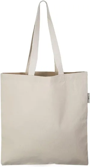 TBF 12pcs 100% Organic Cotton Canvas Tote Bags (Natural Color, Size: 15X16)