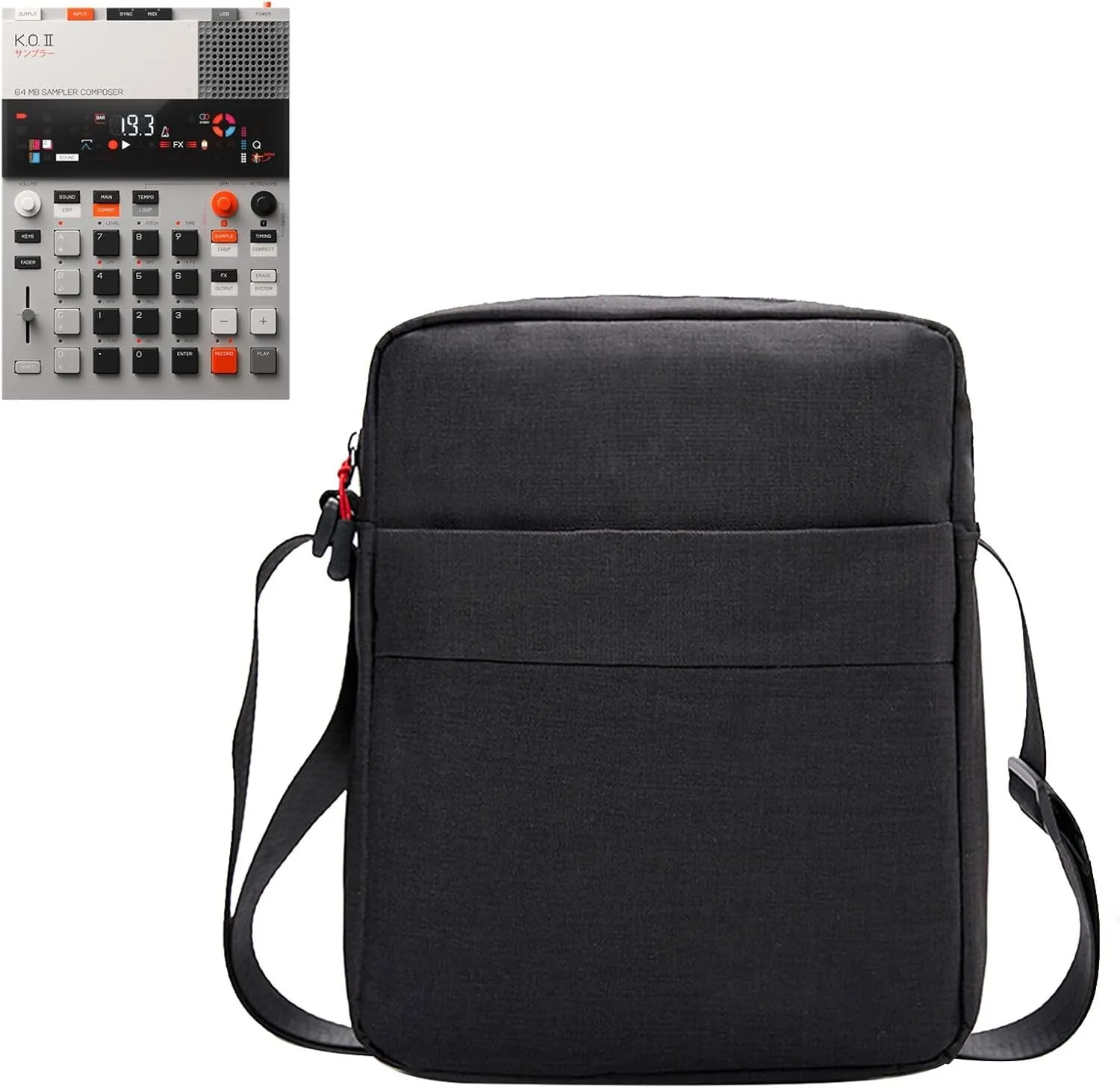 Teenage Engineering K.O.II Soft Bag, Splashproof Protective Pouch for EP-133 K.O II Sampler, Synthesizer, Drum Machine Pocket Adjustable Backpack (Black)