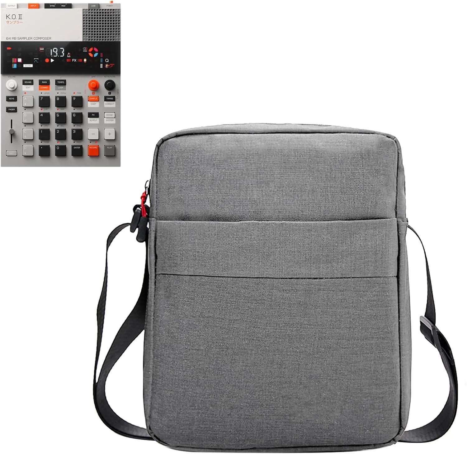Teenage Engineering K.O.II Soft Bag, Splashproof Protective Pouch for EP-133 K.O II Sampler, Synthesizer, Drum Machine Pocket Adjustable Backpack (Grey)