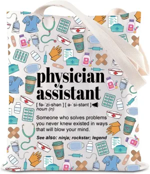 TGBJE PA Definition Tote Bag Best Future Physicians Assistant Ever Gifts Medical Physician Shoulder Bags