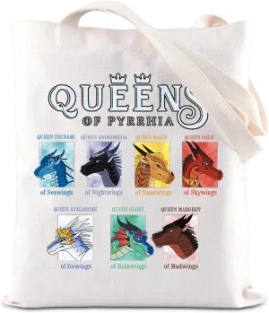 TGBJE Wings Fire Novel Inspired Tote Bag Bookish Gift Dragon Tribes Dragon Lovers Shoulder Bag Queens Of Pyrrhia Gift