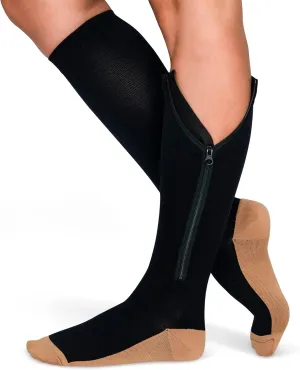 TheraMagic™ Zipper Compression Socks for Men & Women, 20-30mmHg Closed Toe Graduated Zippered Compression Stocking