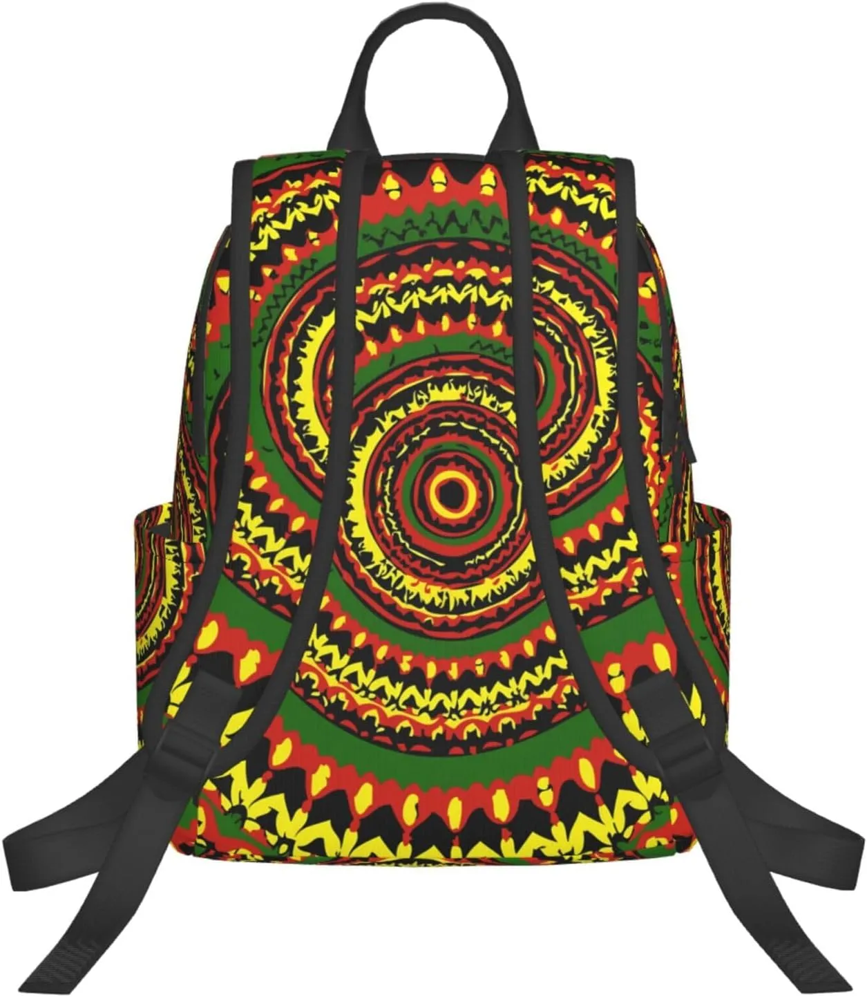 Tie Dye Rasta Circle Casual Backpacks Laptop Backpack Outdoor Travel Rucksack Sport Carry-On Daypack Lightweight Bag with Multi-Pockets