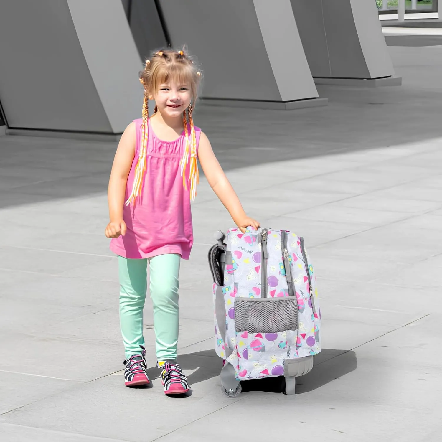 Tilami Rolling Backpack for Kids 18 Inch Wheeled Bookbag for Boys & Girls for School & Travel,Claw